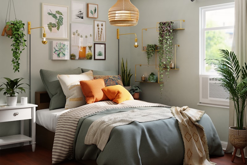 A sunlit Mediterranean room with whitewashed walls, terracotta floors, arched openings, and lush greenery